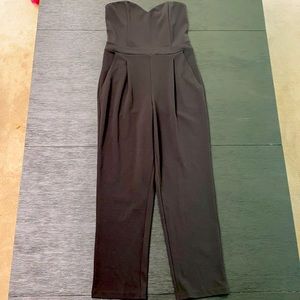 Black strapless jumpsuit